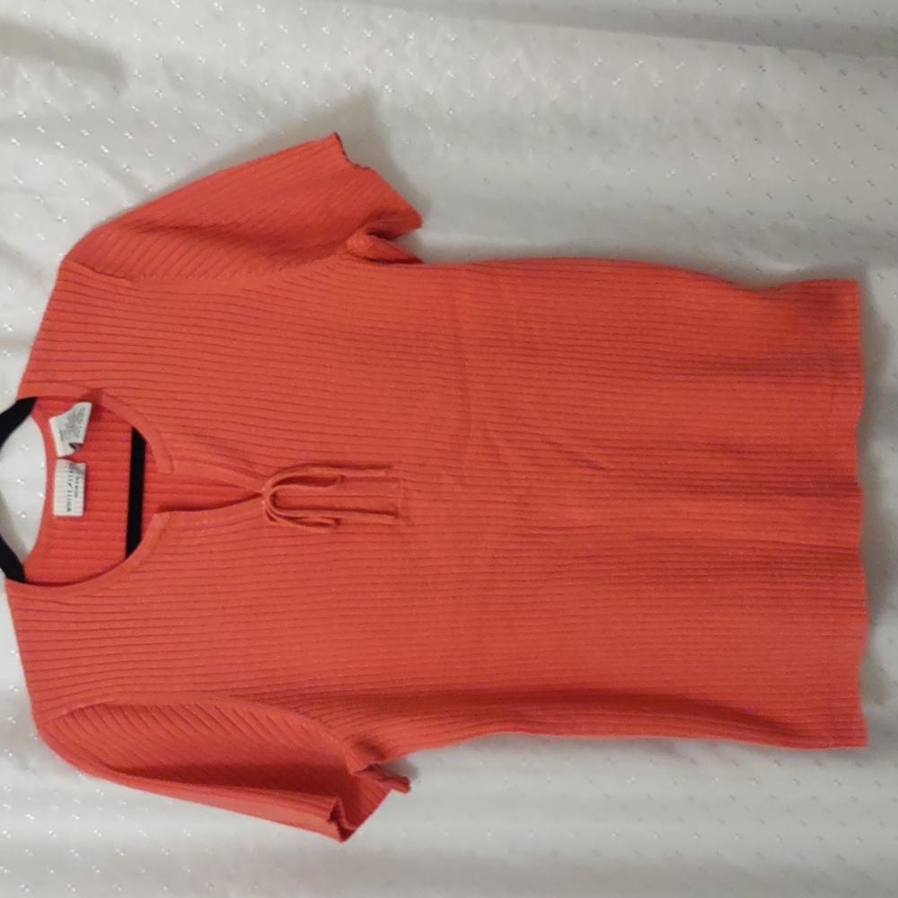 🍁4/$25 Women's white Stag sweater 16W, coral color